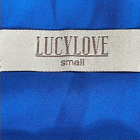 Lucy Love size small Sophia blue lace mini dress, strapless, attached slip EUC - Picture 10 of 12